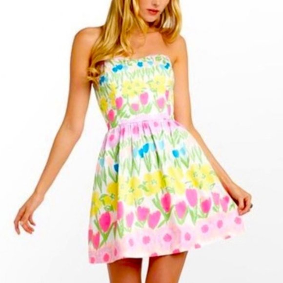 Lilly Pulitzer Payton Floral Line Tulip Dress